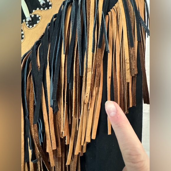 Vintage western fringe leather jacket - Picture 4 of 15